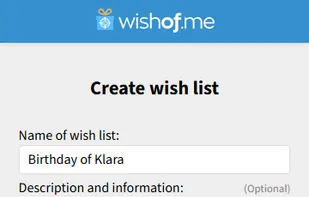 Create a wish list