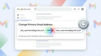 Google will lets users change their primary Gmail address without making a new account image