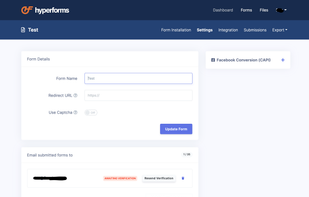 Form Settings & Options