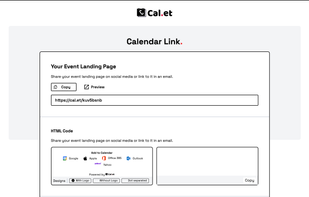 Cal.et - Free Alternative to AddEvent, EvenTable, eCal.com