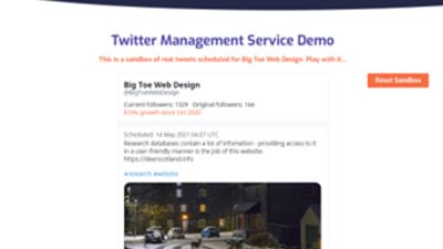 Play with the sandbox of real tweets scheduled for one of our clients.
