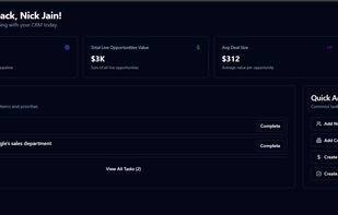 Simple command center-style dashboard