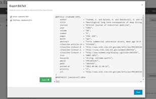 Export multiple entries at once.