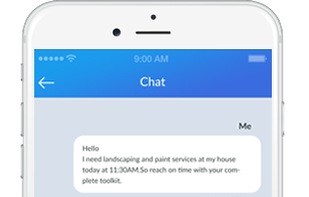 Communicate with your worker through an in-app chat.