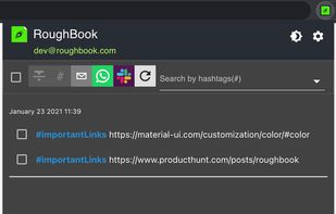 Arrange notes with hashtags and date-wise. In dark or light mode.