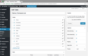 WordPress Tables screenshot 2