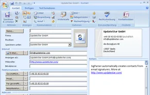 1 Click: New contact after export to Outlook 2007