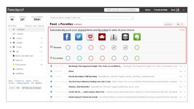 Post your favorites on Twitter, Pocket, Evernote, Bufferapp, Facebook, Readability, instapaper and more