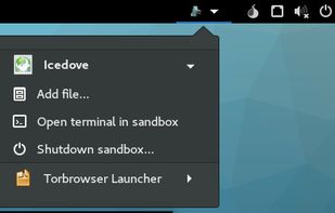 Sandbox menu