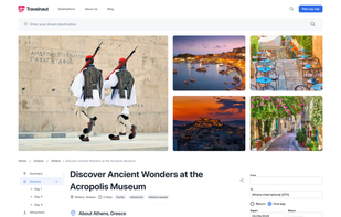 View of an itinerary page