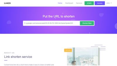 Link2U homepage