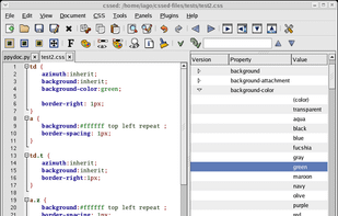 The tree view is useful to quick search trough properties and it's possible values. Here you can see the tree view maximized.