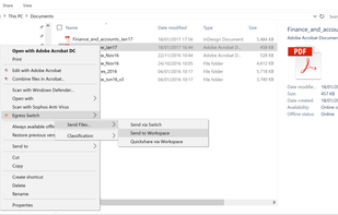Create and share MS Office files from the desktop to a secure workspace.