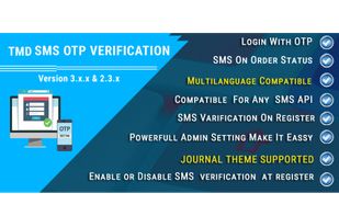 OpenCart Sms OTP Verification Module screenshot 1