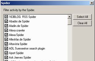 Spider hit filters