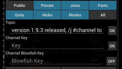 Channel option toggle switches