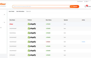 Store management page