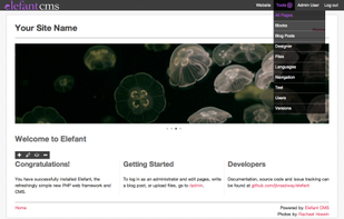 The Elefant administrator's toolbar