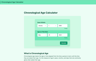 Chronological Age Calculator screenshot 1