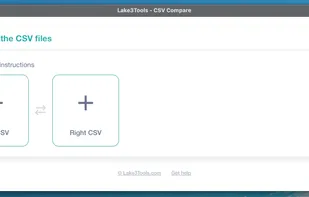 LakeTools - CSV Compare desktop app for Windows and MacOS - screenshot of the first step where no files are selected