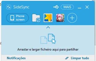 SideSync notifications alert.
