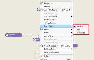 Selecting Entity Types in a Data Model