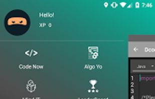 Dcoder code on mobile, Drawer