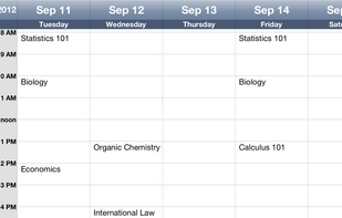 Class Schedule in Calander format
