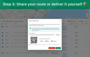 Step 3: Share your route or deliver it yourself ??