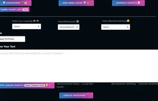Voiceover maker usage