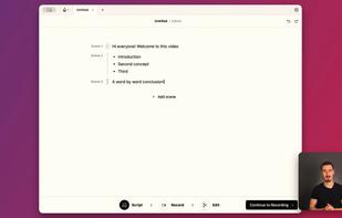 Scripting a video within Borumi