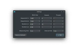 KDiskMark screenshot 1