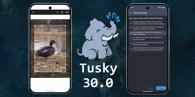 Tusky 30.0 arrives with redesigned reporting, improved image editor & Tor support image