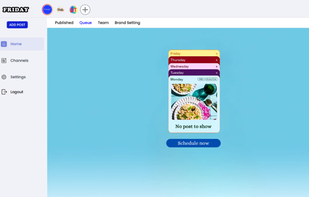 Friday - social media management platform dashboard