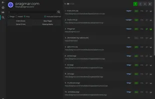 Search page, form to left, results to right.