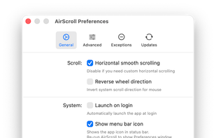 General settings
