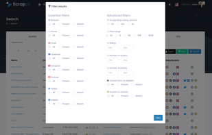 You can use our advanced filters to get the most accurate leads for your business.
