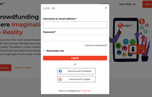Login page
