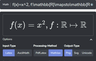 Math Expression Renderer for SVG, PNG and Unicode