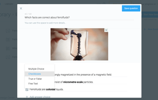 Library: question creation and management