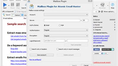 Email Hunter searches for available email addresses within your inbox folder. The built-in Mailbox plugin allows you to extract emails from Gmail as well as from Hotmail, Yahoo and other email services.