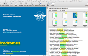Document preview with search results highlighted.