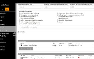 Incident root-cause analyze, attached filed and individual improvement tasks.