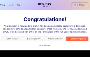 Creators Legal screenshot 2