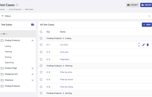 Simple interface to manage test cases.