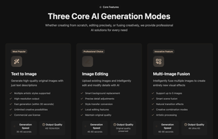 Core Features — Text, Edit, Multi-Image Fusion