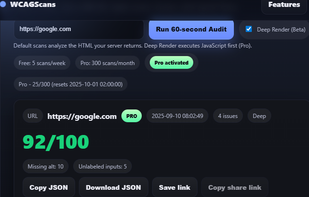 WCAGScans screenshot 1