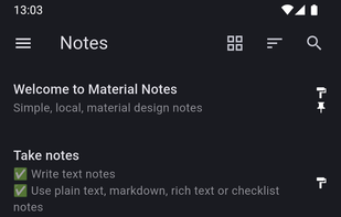 Material Notes screenshot 1