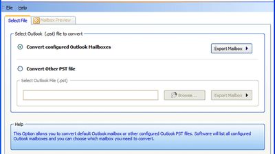 Insert the file which you want to convert using “Convert Configured Outlook Mailboxes” or “Convert Other PST File” option.