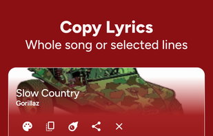 Copy Lyrics
Whole song or selected lines